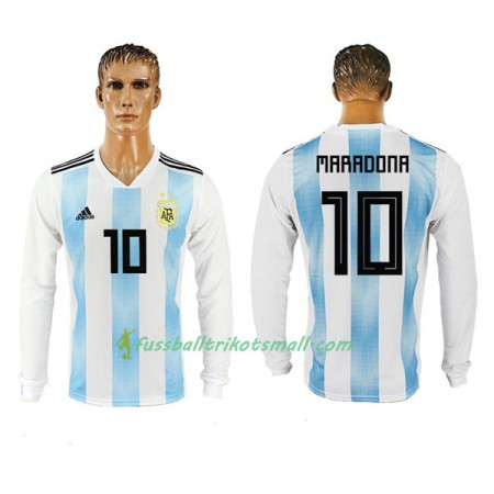 Fußballtrikots Argentinien Maradona 10 WM 2018 Langarm Heimtrikotsatz kaufen